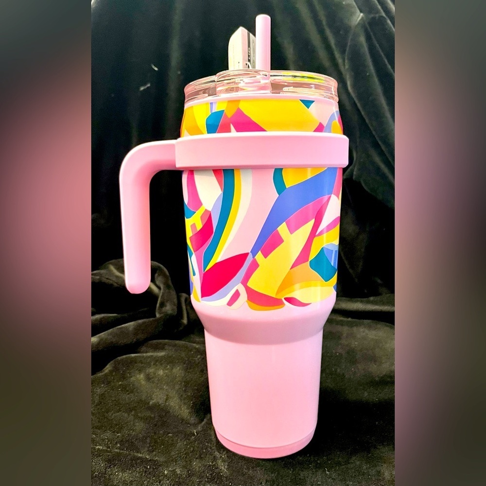 Reduce 40oz Cold1 Insulated Tumbler Mug Paradise Pink Waves Travel Cup New NWT